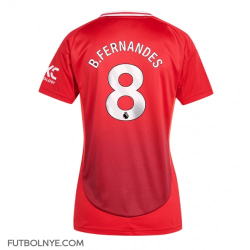 Camiseta Manchester United Bruno Fernandes #8 Primera Equipación para mujer 2024-25 manga corta